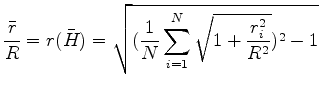 $ H(r) = \sqrt {R^2 + r^2 } - R$