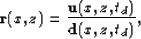 \begin{displaymath}
{\bf r}(x,z)=\frac{ {\bf u}(x,z,t_{d})}{ {\bf d}(x,z,t_{d})},\end{displaymath}