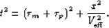 \begin{displaymath}
t^2 = \left(\tau_m + \tau_p \right)^2 + \frac{x^2}{V_{\rm eff}^2}.\end{displaymath}