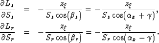 \begin{eqnarray}
\frac{\partial z_{\tilde{\gamma}}}{\partial L}
=
\frac{\cos ^2 ...
 ...\gamma} +
\frac{\sin \gamma}{\cos \alpha_x}
\tan \widehat{\gamma},\end{eqnarray}