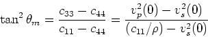 \begin{displaymath}
\epsilon = \frac{c_{11}-c_{33}}{2c_{33}} = \frac{c_{11}/\rho - v_p^2(0)}{2v_p^2(0)}.
\end{displaymath}