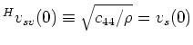 $^Hv_p(0) = \sqrt{c_{11}/\rho} = \sqrt{c_{33}(1+2\epsilon)/\rho}$