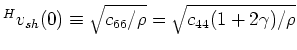 $^Hv_{sv}(0) \equiv \sqrt{c_{44}/\rho} = v_s(0)$