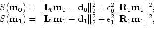 \begin{displaymath}\begin{array}{cc} \hat{{\bf m}}_{0}=({\bf\bar L}^{T}_{0}{\bf ...
...bf R}_{1})^{\dagger}{\bf\bar L}^{T}_{1}{\bf d}_{1}. \end{array}\end{displaymath}
