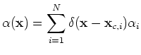 $\displaystyle G_1(\mathbf{x},\mathbf{x}_s,\omega) = \displaystyle\sum_{i=1}^{N}...
...mega) \frac{\omega^2}{c_0^2}\alpha_i G_0(\mathbf{x}_{c,i},\mathbf{x}_s,\omega).$