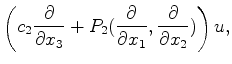 $\displaystyle \left( c_2\frac{\partial}{\partial x_3}+P_2(\frac{\partial}{\partial x_1},\frac{\partial}{\partial x_2})\right) u,$