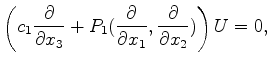 $\displaystyle \left( c_1 \frac{\partial}{\partial x_3}+P_1(\frac{\partial}{\partial x_1},\frac{\partial}{\partial x_2})\right)U=0,$