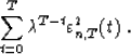 \begin{displaymath}
\sum_{t=0}^T \lambda^{T-t}\varepsilon^2_{n,T}(t) \;.\end{displaymath}