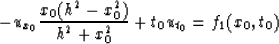 \begin{displaymath}
-{u_{x_0}}{x_0(h^2-x_0^2) \over {h^2+x_0^2}}+t_0u_{t_0}={f_1}(x_0,t_0)\end{displaymath}