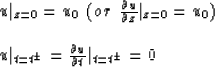\begin{displaymath}
\begin{array}
{ll}
u\vert _{z=0} = u_{0}{\:}{\:}(or {\:}{\:}...
 ... {\partial u \over \partial t}\vert _{t=t^{\pm}} = 0\end{array}\end{displaymath}