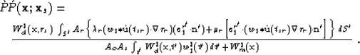 \begin{eqnarray}
\lefteqn{\grave{P}\!\acute{P}({\bf x};{\bf x}_s) = }\nonumber \...
 ...s \int_{t'}W_d^2({\bf x},t') w_1^2(t')\,dt' + W_m^2({\bf x}) } \;.\end{eqnarray}