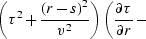 $\tau = \sqrt{\tau_n^2+{{4h^2} \over {v^2}}}$