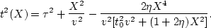 \begin{displaymath}
t^2(X)= \tau^2 + \frac{X^2}{v^2} - \frac{2 \eta X^4}{v^2 [t^2_{0} v^2+ (1+2 \eta) X^2]}.\end{displaymath}