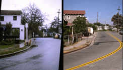 Bent curb, 1966 and 1992