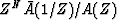 $Z^N \bar{A}(1/Z)/A(Z)$