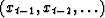 $(x_{t-1}, x_{t-2}, \ldots)$