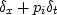 $\delta_x +p_i\delta_t$