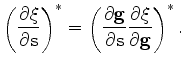 $\displaystyle \left( \frac{\partial \mathbf g}{\partial \mathbf s} \right)^*$