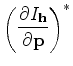 $\displaystyle \left ( \frac{\partial I_{\bf h}}{\partial {\bf p}} \right )^*$