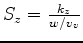 $ S_z = \frac{k_z}{w/v_v}$