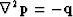 $\nabla^2 \bold p = -\bold q$