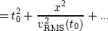 \begin{displaymath}
=t_0^2+\frac{x^2}{v_{\rm RMS}^2(t_0)} + ...\end{displaymath}