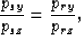 \begin{displaymath}
\frac{p_{sy}}{p_{sz}} = \frac{p_{ry}}{p_{rz}},\end{displaymath}