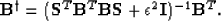\begin{displaymath}
\bold B^{\dagger} = (\bold S^T \bold B^T {\bf BS}
+ \epsilon^2 \bold I)^{-1} \bold B^T.
\end{displaymath}