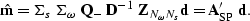 \begin{displaymath}
\hat{\bf m} = 
{\bf \Sigma}_{s} \; 
{\bf \Sigma}_{\omega} \;...
 ... {\bf Z}_{N_\omega N_s}
{\bf d} = {\bf A}'_{\rm SP} \; {\bf d}.\end{displaymath}