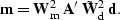 \begin{displaymath}
{\bf m} = {\bf W}_{\rm m}^2 \; {\bf A}' \; \tilde{\bf W}_{\rm d}^2 
\; {\bf d}.\end{displaymath}