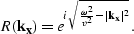 \begin{displaymath}
R({\bf k_x})=e^{i \sqrt{\frac{\omega^2}{v^2}-\vert{\bf k_x}\vert^2}}.\end{displaymath}