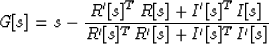 \begin{displaymath}
G[s] = s - 
\frac
{ R'[s]^T\, R[s] + I'[s]^T\, I[s] }
{ R'[s]^T\,R'[s] + I'[s]^T\,I'[s] }\,\end{displaymath}