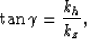 \begin{displaymath}
\tan \gamma=\frac{k_h}{k_z},\end{displaymath}