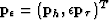 ${\bf p_\epsilon}=({\bf p}_h, \epsilon {\bf p_\tau})^T$