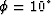 $\phi=10^\circ$