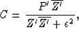 \begin{displaymath}
C = \frac{P' \overline{Z'}}{Z' \overline{Z'} + \epsilon^2},
\end{displaymath}