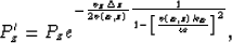 \begin{displaymath}
P'_z = P_z e^{-\frac{v_z\Delta z}{2v\left(x,z\right)} \frac{1}{1-\left[\frac{v\left(x,z\right)k_x}{\omega}\right]^2} },\end{displaymath}