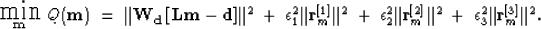 \begin{displaymath}
\mbox{ \raisebox{-1.0ex}{ $\stackrel{\textstyle \mbox{\LARGE...
 ...} \Vert^2 
 \; + \; \epsilon_3^2 \Vert \bold r_m^{[3]} \Vert^2.\end{displaymath}