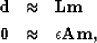 \begin{eqnarray}
\bf d&\approx&\bf L\bf m
\\ \bf 0&\approx&\epsilon \bf A\bf m\nonumber,\end{eqnarray}