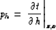 \begin{displaymath}
p_h= \left. \frac{\partial t}{\partial h} \right\vert _ {z,x}\end{displaymath}