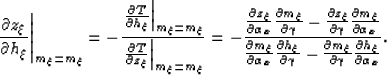 \begin{eqnarray}
T\left(z_\xi,m_\xi,h_\xi\right)
&=&
\left(
\frac{\partial m_\xi...
 ...tial \alpha_x} 
\right) 
\left(h_\xi- {\widebar h_\xi} \right) =0.\end{eqnarray}