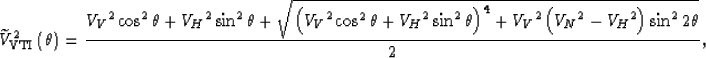 \begin{displaymath}
\widetilde{V}^2_{\rm VTI}\left(\theta\right)
=
\frac
{
{V_V}...
 ...
+
{V_V}^2\left({V_N}^2-{V_H}^2\right)
\sin^2 2 \theta
}
}
{2},\end{displaymath}