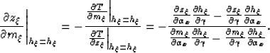 \begin{displaymath}
\left.
\frac{\partial z_\xi}{\partial h_\xi}
\right\vert _{m...
 ...{\partial \gamma} 
\frac{\partial h_\xi}{\partial \alpha_x} 
}.\end{displaymath}