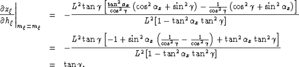 \begin{eqnarray}
&
\frac{\partial L}{\partial \gamma}
=
\frac{-t_{D}}
{\left[\le...
 ...frac{\left(S_r-S_s\right)\tan \alpha_x}{\cos ^2 \gamma}
\right].
&\end{eqnarray}