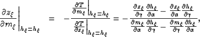 \begin{eqnarray}
\left.
\frac{\partial z_\xi}{\partial m_\xi}
\right\vert _{h_\x...
 ... m_\xi}{\partial \gamma} \frac{\partial h_\xi}{\partial \alpha}
},\end{eqnarray}