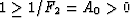 $1 \ge 1/F_2 = A_0 \gt 0$