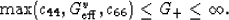 \begin{displaymath}
\max(c_{44},G_{\rm eff}^v,c_{66}) \le G_+ \le \infty.
 \end{displaymath}