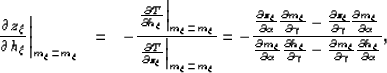 \begin{eqnarray}
\left.
\frac{\partial z_\xi}{\partial h_\xi}
\right\vert _{m_\x...
 ... m_\xi}{\partial \gamma} \frac{\partial h_\xi}{\partial \alpha}
},\end{eqnarray}