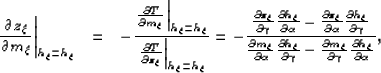 \begin{eqnarray}
\left.
\frac{\partial z_\xi}{\partial m_\xi}
\right\vert _{h_\x...
 ... m_\xi}{\partial \gamma} \frac{\partial h_\xi}{\partial \alpha}
},\end{eqnarray}