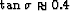 $\tan \sigma\approx 0.4$